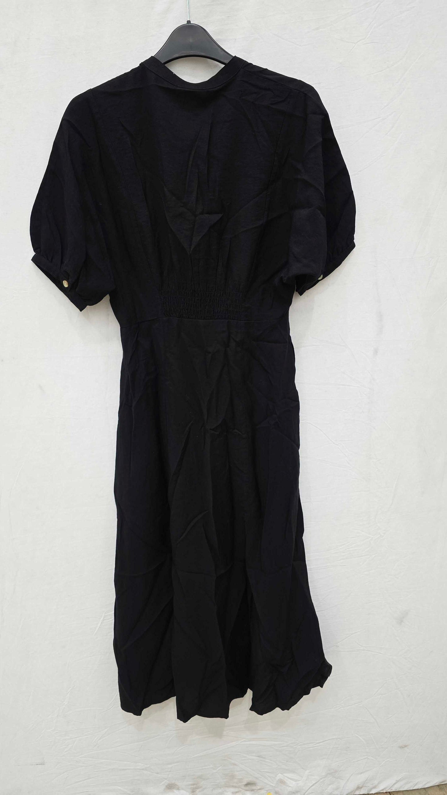 Whistles - Black Amber Midi Dress Size: Uk 8
