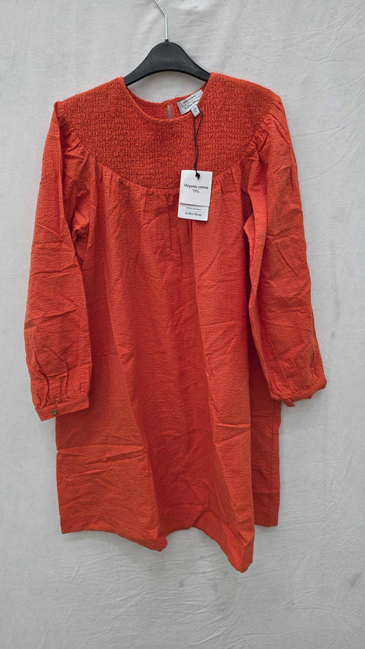 & Other Stories Orange Structured Mini Dress Size: Uk 8