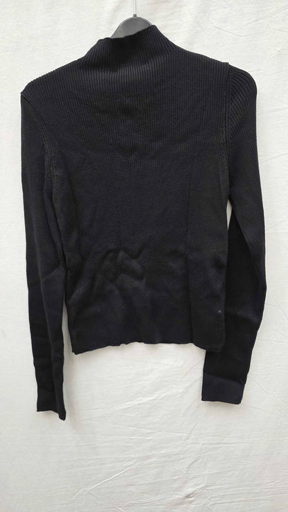 Mango Black-black Ribbed Jumper Size: Large