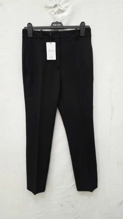 Reiss - Black Jess Slim Leg Trousers Size: Uk 8