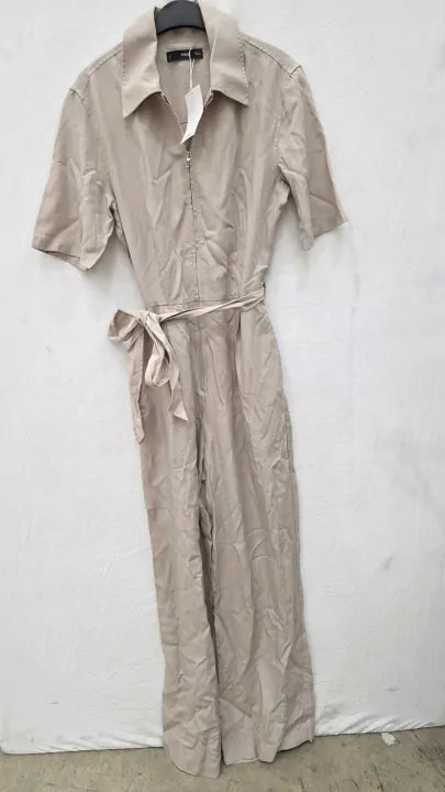 Mango - Blush Collared Jumpsuit Size: Medium