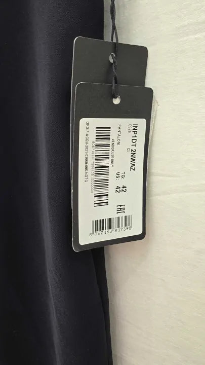 Emporio Armani Navy Wrap Waist Trousers Size: Uk 10