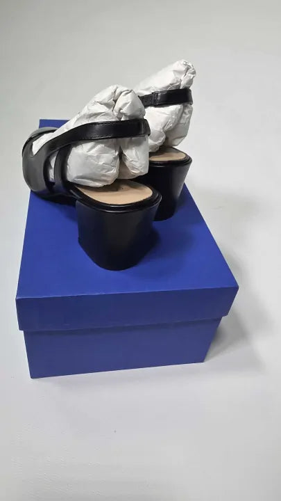 Stuart Weitzman - Black Sleek 50 Slingback Heeled Shoe Size: Uk 3