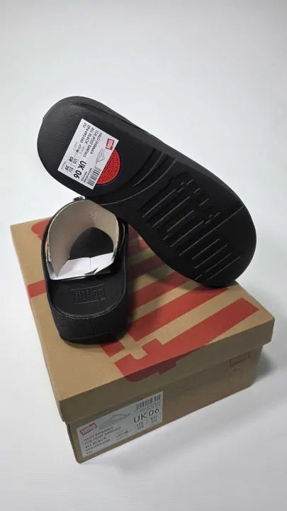 Fitflop Womens Halo Shimmer Toe Post Sandals All Black Size: Uk 6