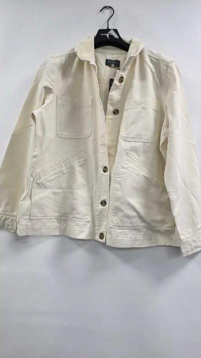 Wyse - Ecru Beau Shirt Jacket - Cream Size: Uk 18