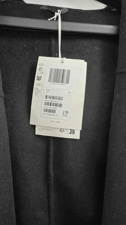 Cos - Black Orbiter Cashmere Coat - Black Size: Uk 12