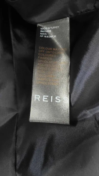 Reiss - Dark Blue Maya Double Breasted Denim Blazer - Blue Size: Uk 8