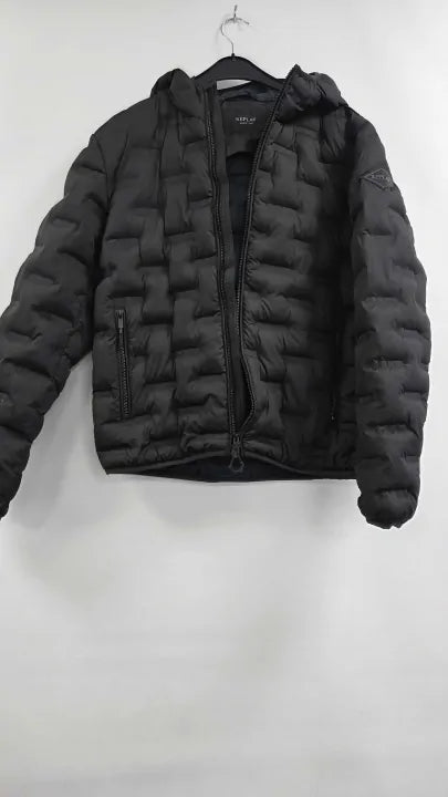 Replay - Black Quilted Jacket - Black Size: M