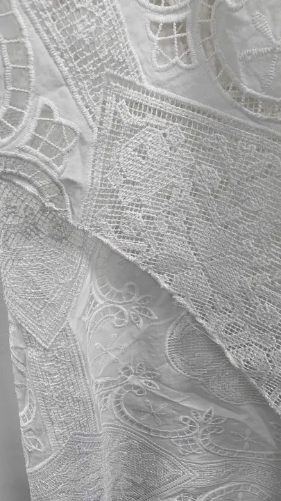 Mango - White Asymmetric Embroidered Midi Dress - White Size: S