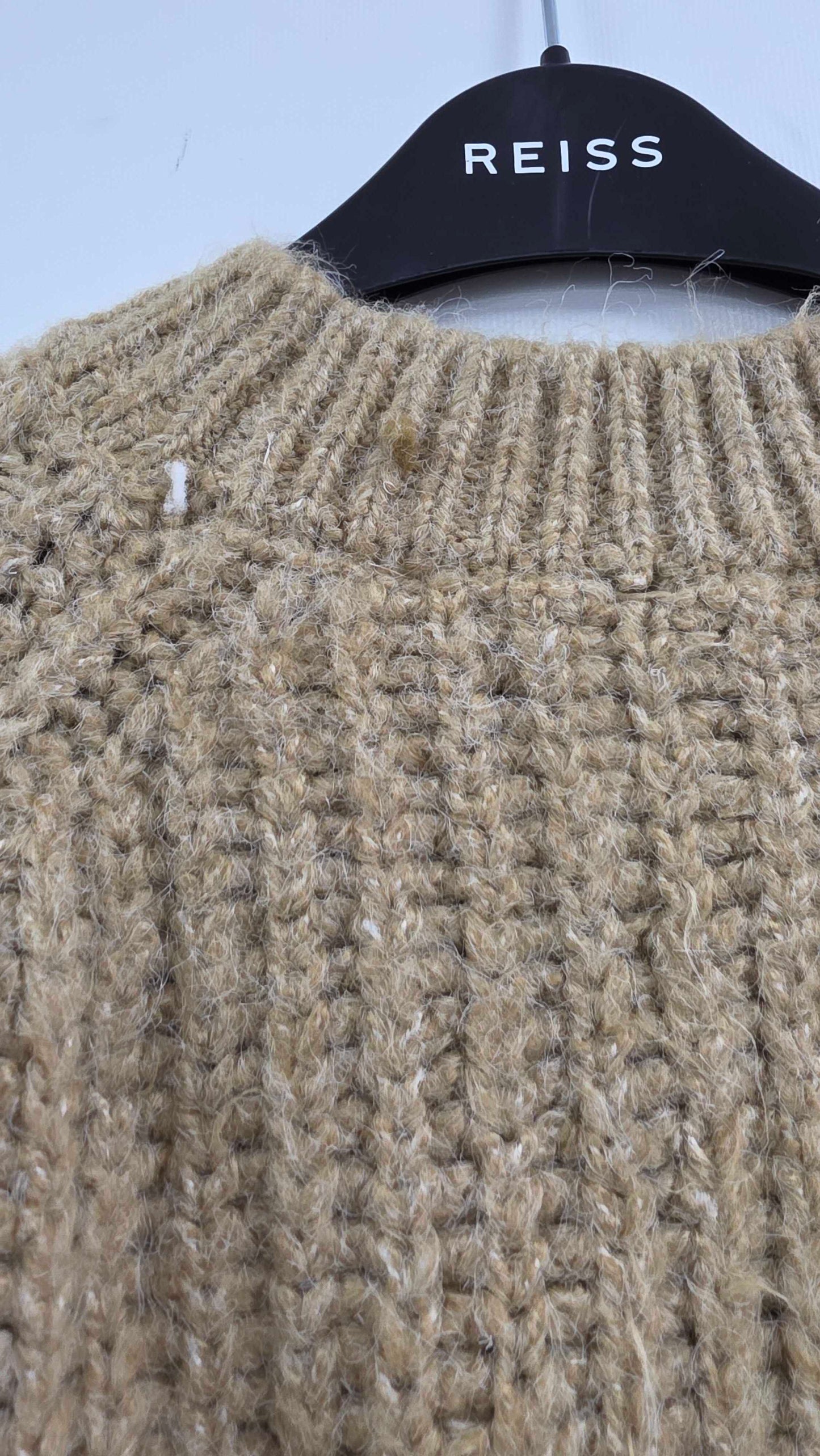 Mango - Brown Cable Round Neck Jumper - Brown Size: M