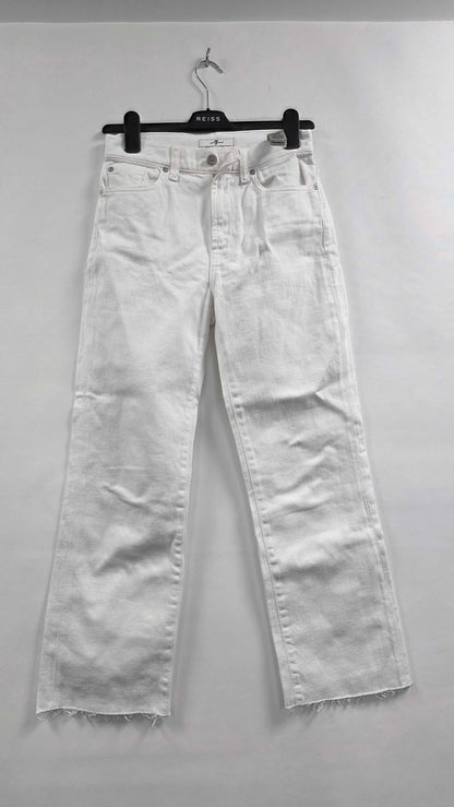 7 For All Mankind - White Logan Stovepipe Stretch Jeans Size: 26