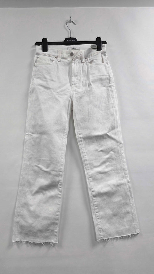 7 For All Mankind - White Logan Stovepipe Stretch Jeans Size: 26