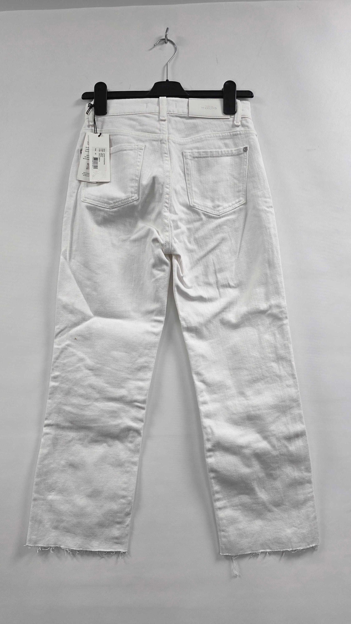 7 For All Mankind - White Logan Stovepipe Stretch Jeans Size: 26