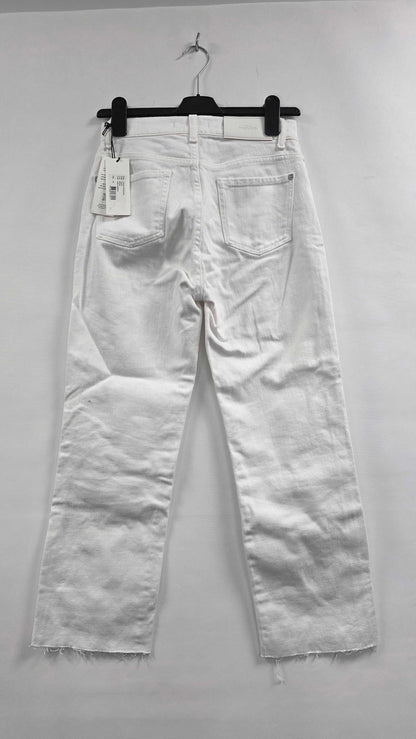 7 For All Mankind - White Logan Stovepipe Stretch Jeans Size: 26