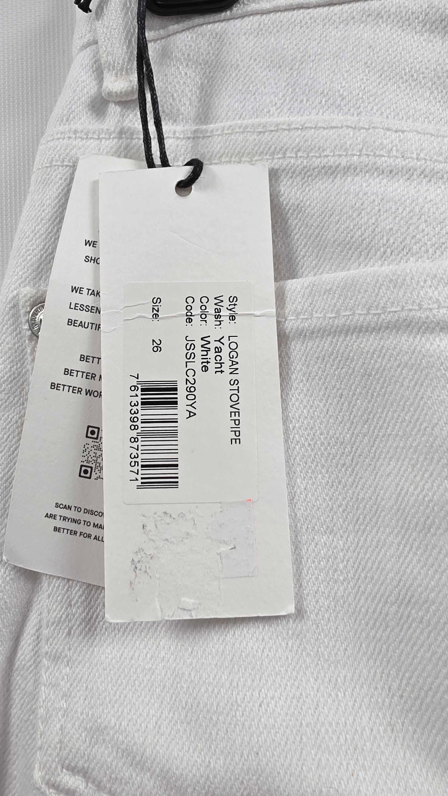 7 For All Mankind - White Logan Stovepipe Stretch Jeans Size: 26