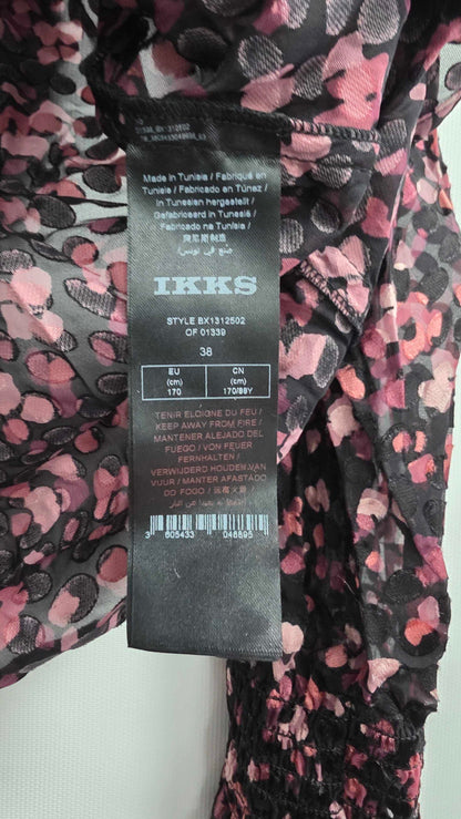 Ikks Loose Ruffle Blouse Textured Size: 38