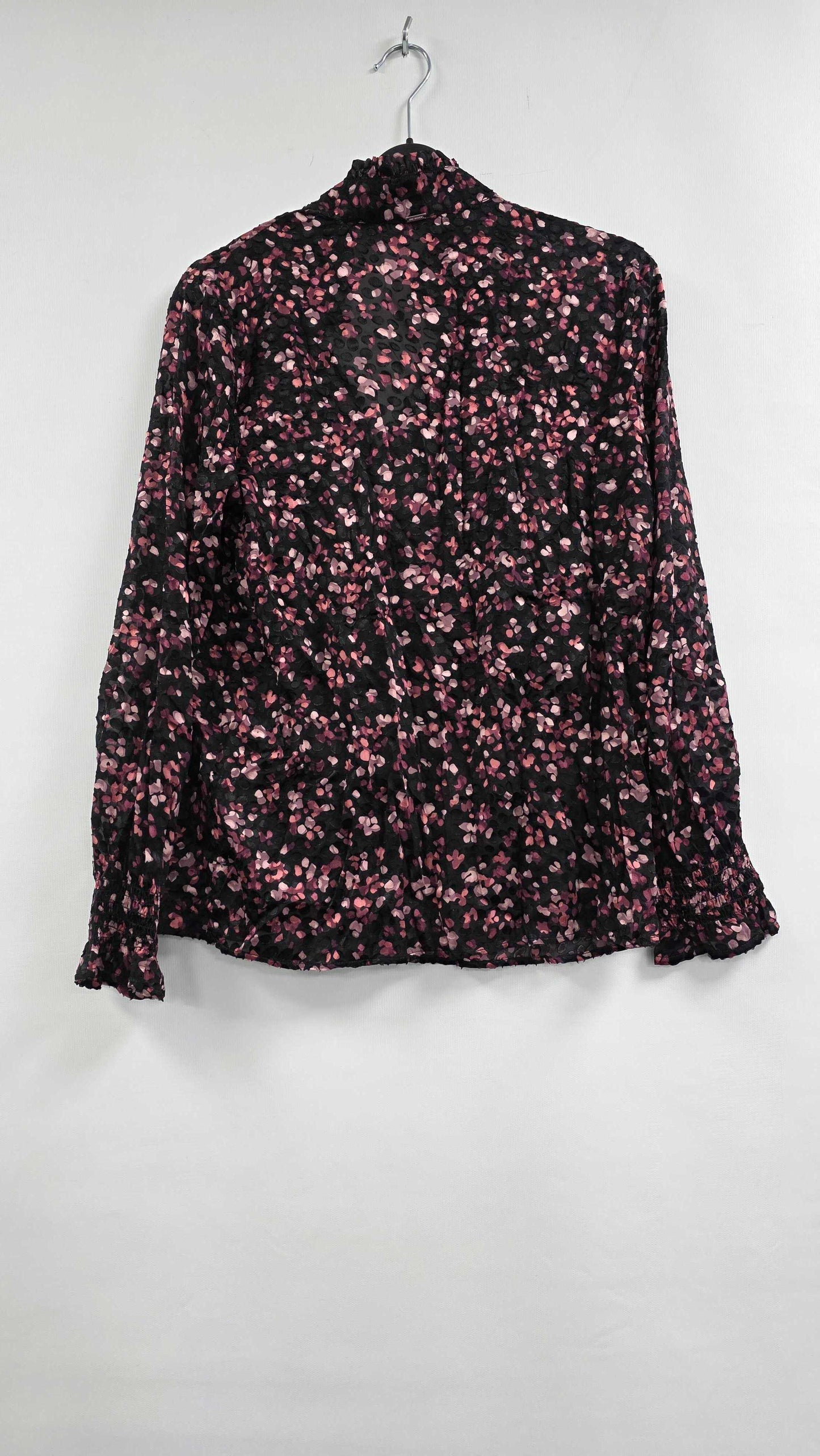 Ikks Loose Ruffle Blouse Textured Size: 38