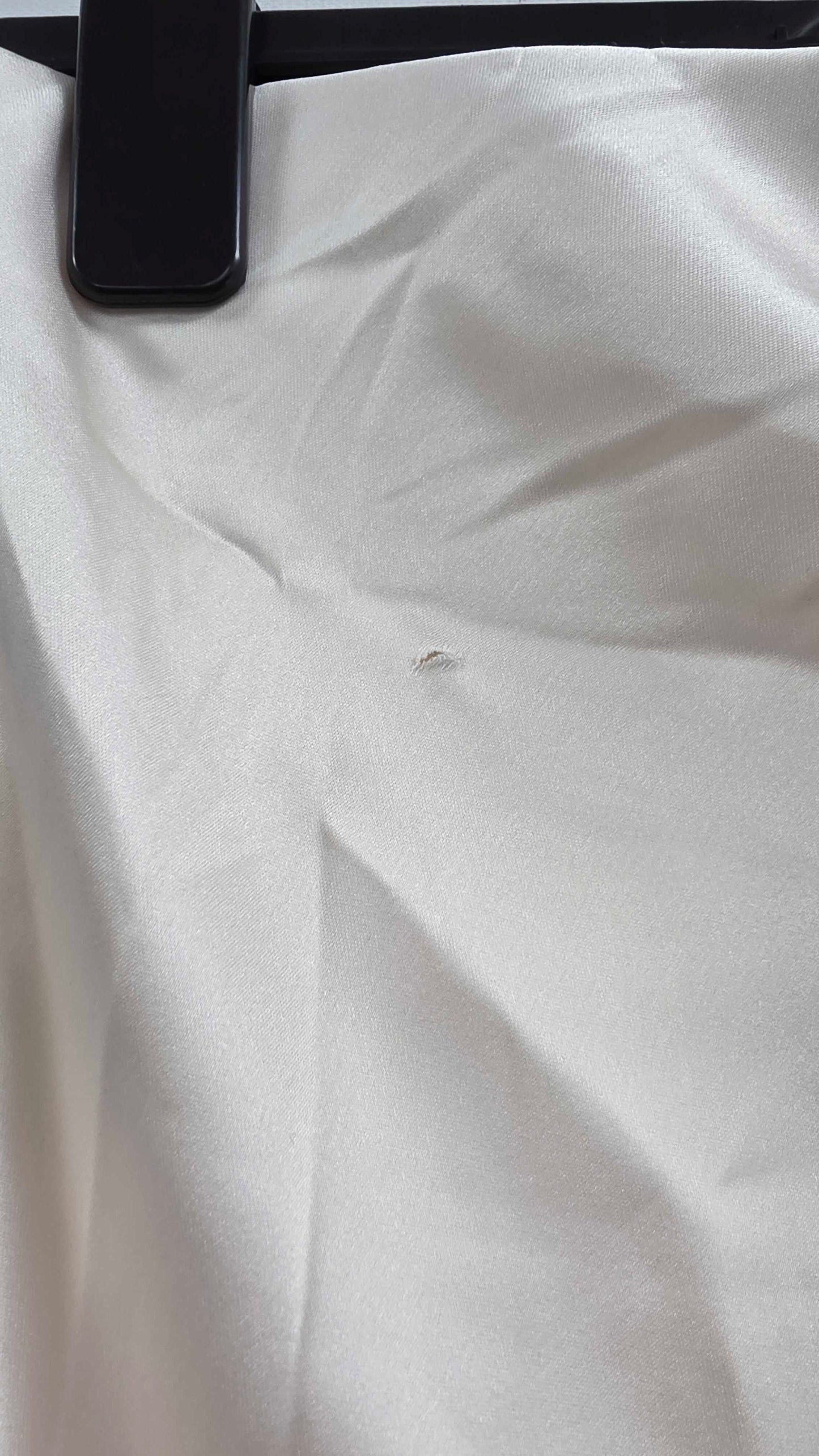 Mango - Ecru Satin Long Skirt - Beige Size: S