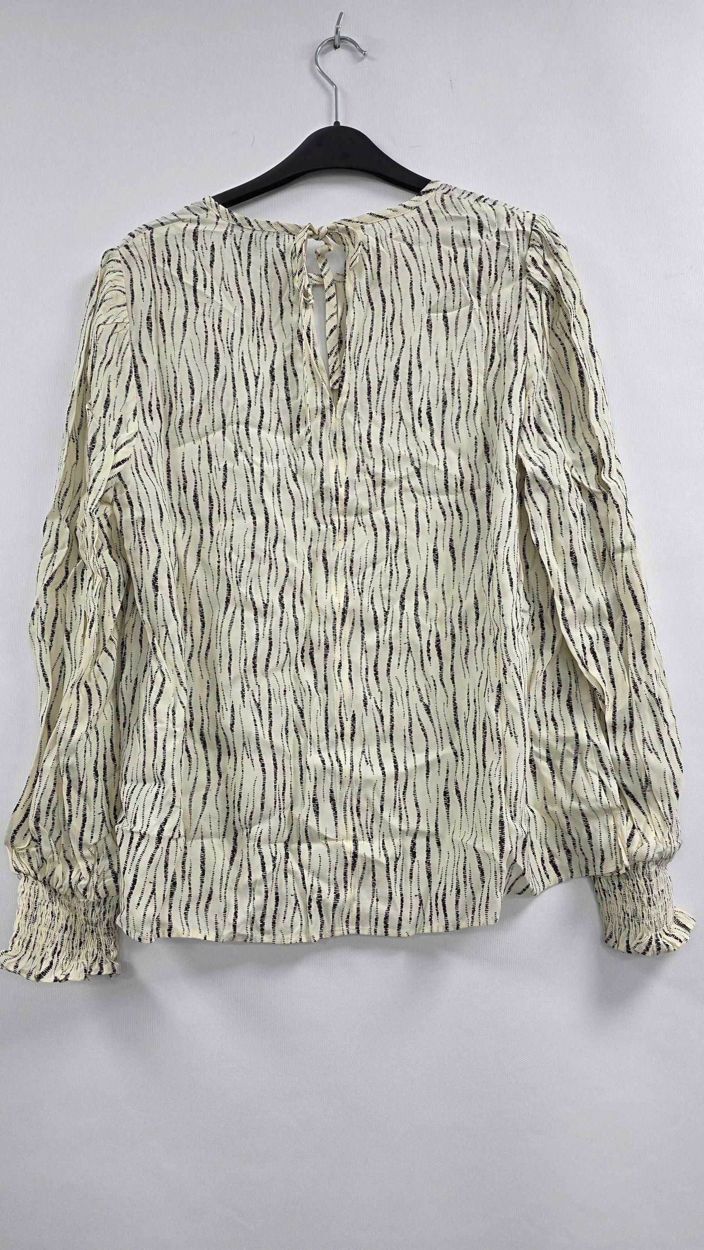 Whistles - Ivory Shibori Stripe Detail Blouse - Cream Size: Uk 14