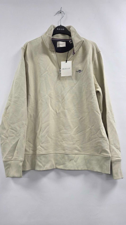 Gant - Beige Shield Half Zip Sweatshirt - Beige Size: M