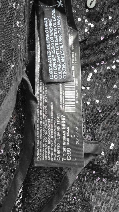 Mango - Black Semi Transparent Sequined Shirt - Black Size: L