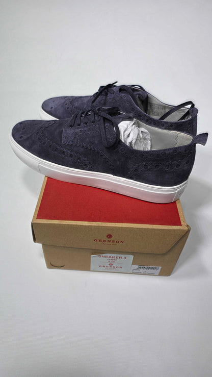 Grenson - Men's Navy Archie Sneaker 3 Suedetrainers - Navy Size: Uk 8