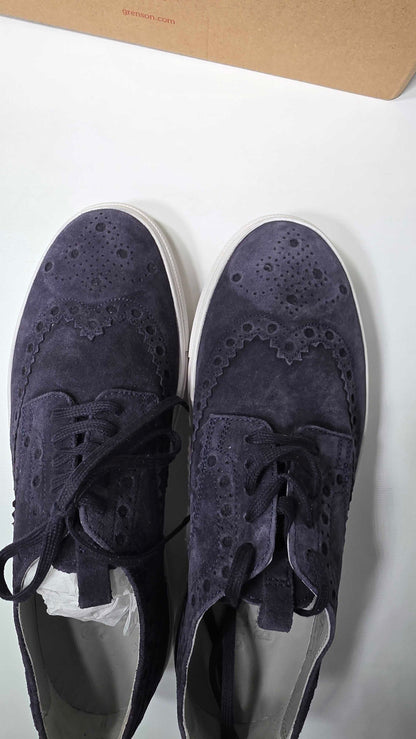 Grenson - Men's Navy Archie Sneaker 3 Suedetrainers - Navy Size: Uk 8