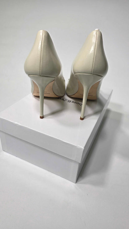 Russell & Bromley - Women's Off White Heeled Shoe Pump - Cream Size: Uk 8