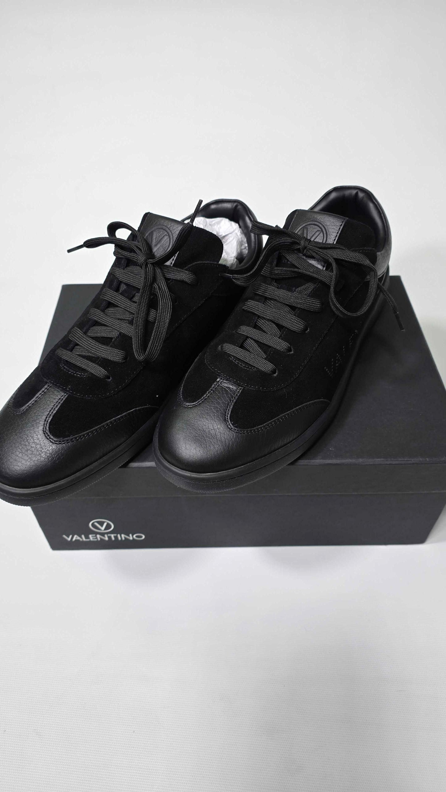 Valentino - Black Margot Lace Up Trainers - Black Size: Uk 10.5