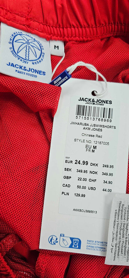 Jack & Jones - Ethereal Red Swim Shorts - Red Size: M
