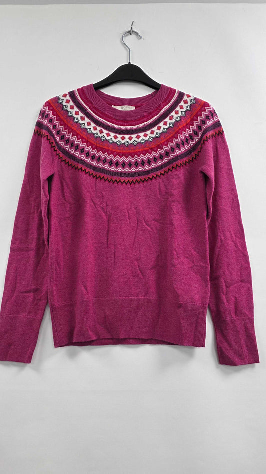 Hobbs London - Pink Greta Fair Isle Wool Blend Jumper - Pink Size: Xs