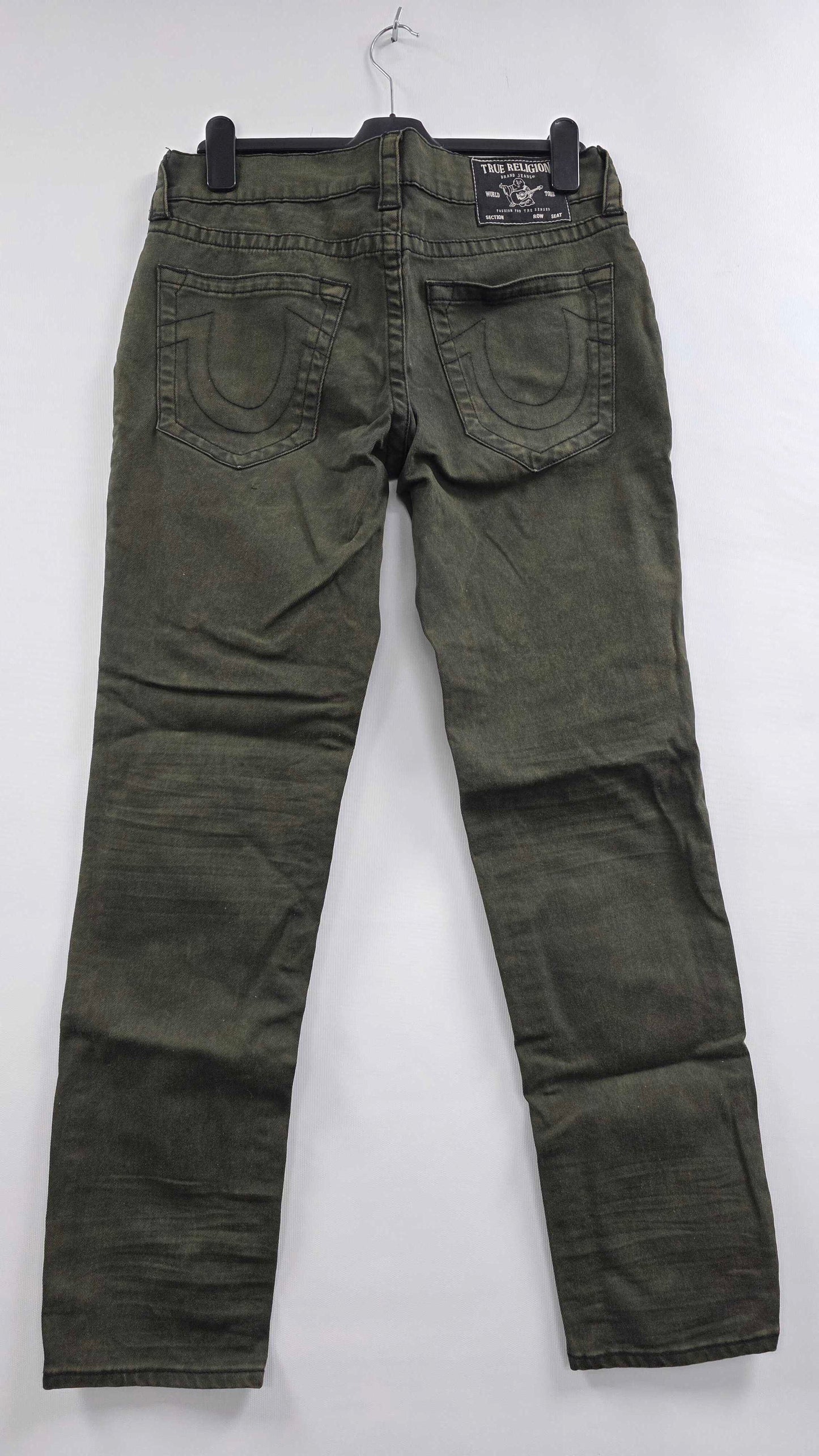 True Religion - Khaki Rocco Slim Fit Stretch Jeans - Green Size: 34