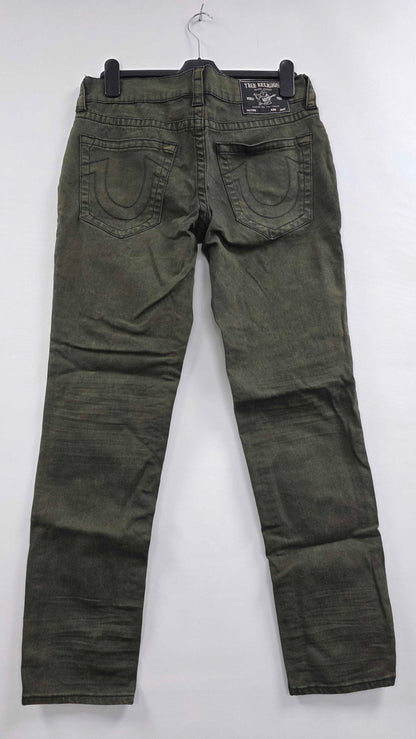True Religion - Khaki Rocco Slim Fit Stretch Jeans - Green Size: 34
