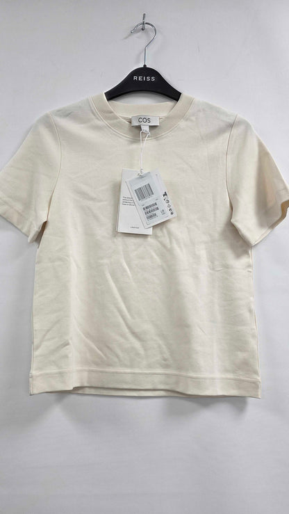 Cos - Beige Eddie Cotton T-shirt - Beige Size: Xxs