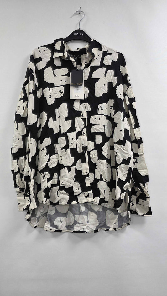 Phase Eight - Black/cream Luana Geo Blouse Size: Uk 12