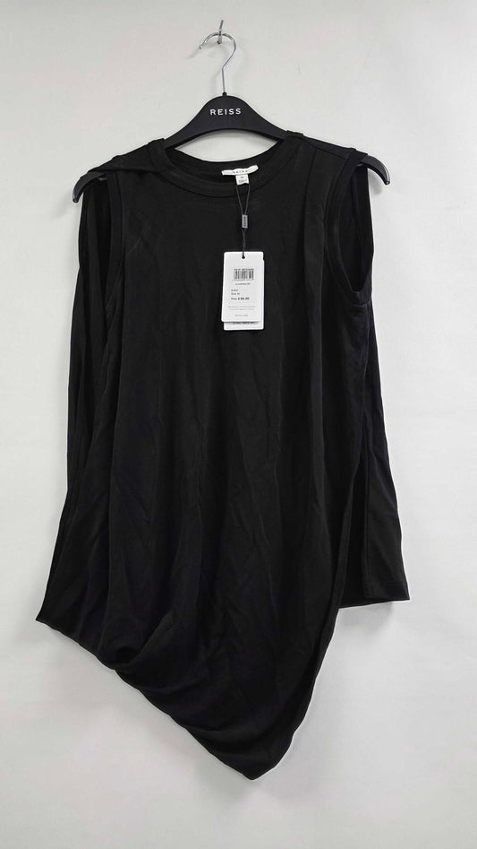 Reiss - Black Draped Layered Top - Black Size: Xs