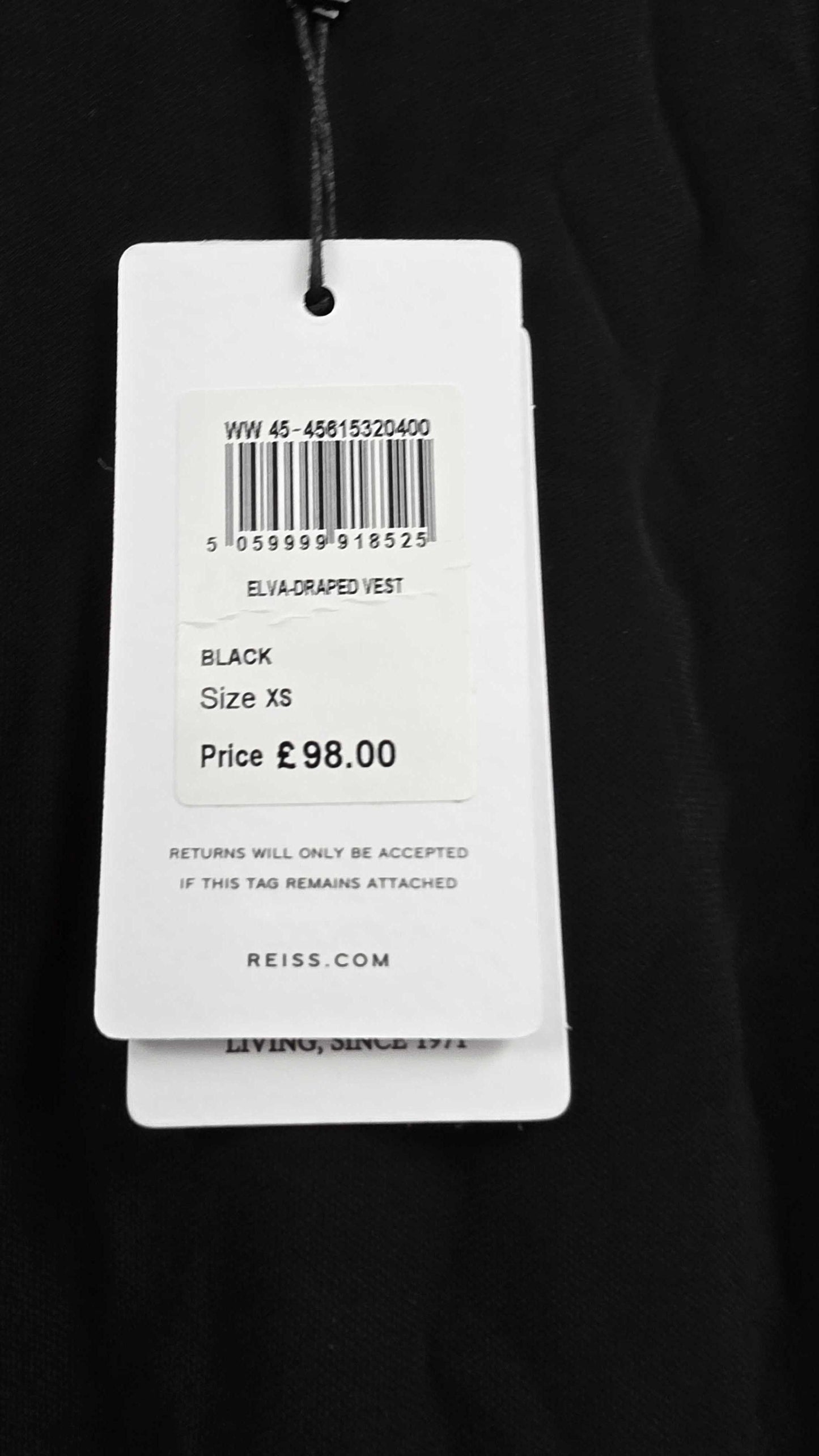 Reiss - Black Draped Layered Top - Black Size: Xs