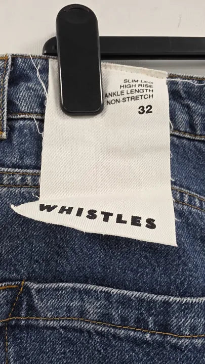 Whistles - Blue Authentic Slim Frayed Stretch Jeans Size: 32