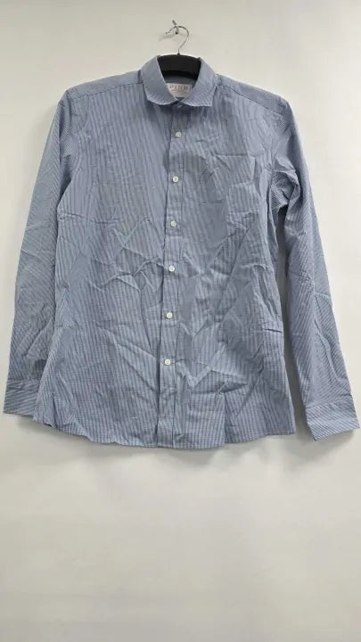 Thomas Pink Pale Blue Classic Fit Royal Twill Formal Shirt Size: M