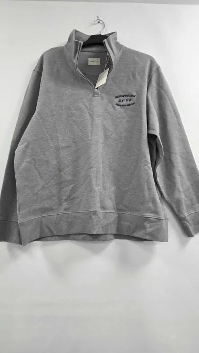 Gant Grey Half Zip Cotton Blend Sweatshirt Size: Xxxl