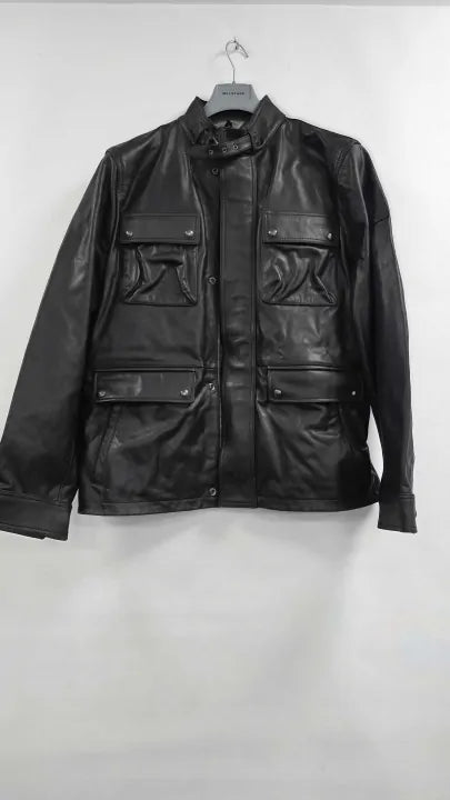 Belstaff - Brown Grant Leather Jacket - Brown Size: M