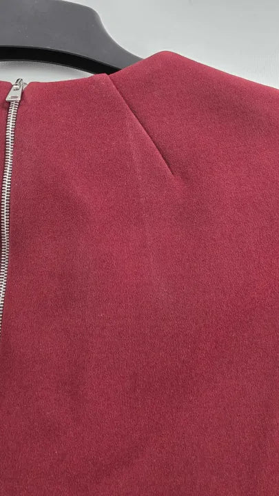 Victoria Beckham - Burgundy T-shirt Fitted Dress - Red Size: Uk 12