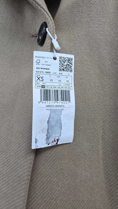 Mango - Tan Wool Blend Belted Trench Coat - Brown Size: Xs