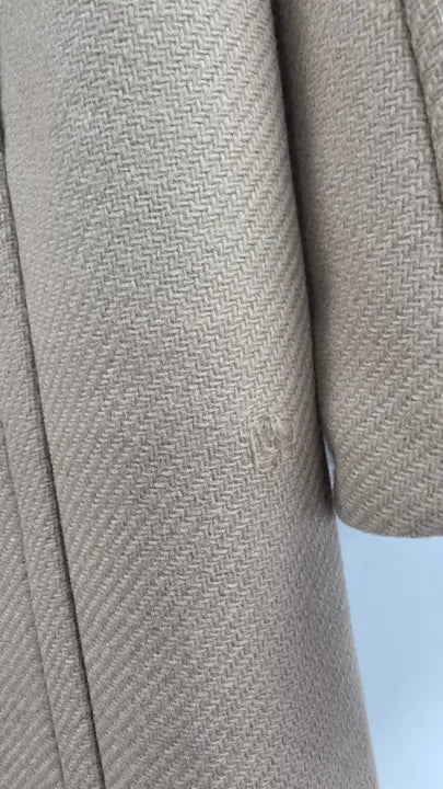 Mango - Tan Wool Blend Belted Trench Coat - Brown Size: Xs