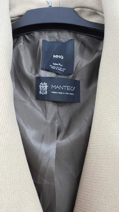 Mango - Tan Wool Blend Belted Trench Coat - Brown Size: Xs