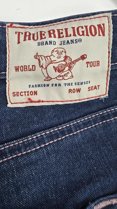 True Religion - Dark Blue Becca Crystal Bootcut Jeans - Blue Size: 26