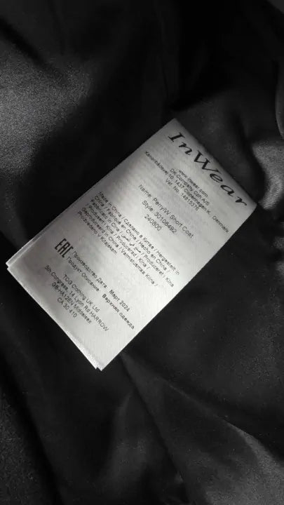 Inwear - Black Perry Short Coat - Black Size: Uk 16