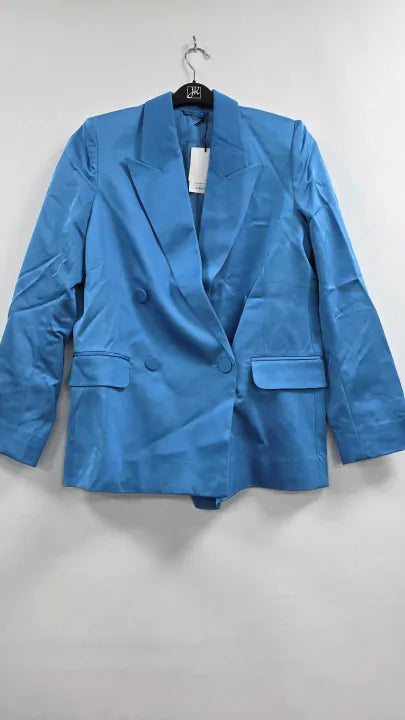 & Other Stories - Cyan Tailored Double-breasted Blazer - Blue Size: Uk 8