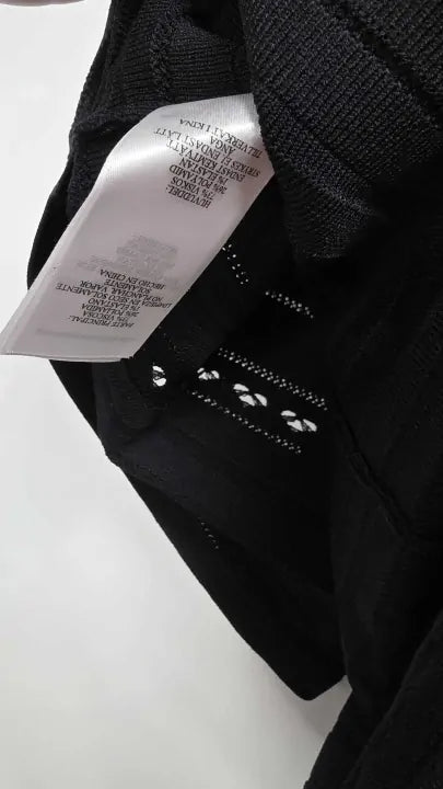 Victoria Beckham - Black Flared Open Weave Midi Skirt - Black Size: Xl