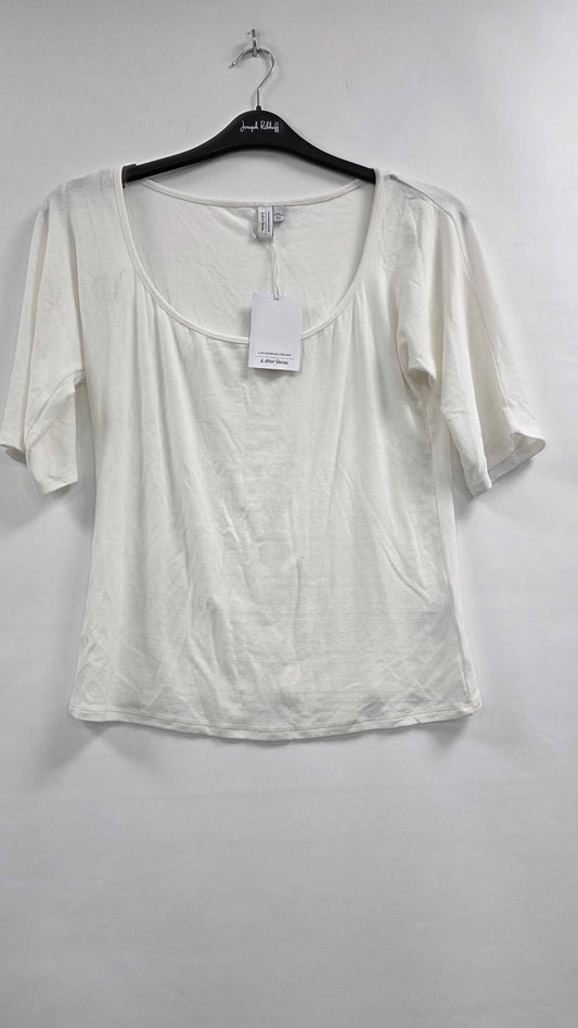 & Other Stories - White Scoop Neck Tee - White Size: L